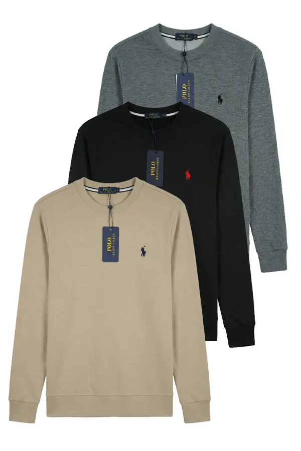 Pack Ralph Lauren Trio Premium – Sweatshirts Demi Season chic & casual (3 Couleurs) Ref-RL6FF422