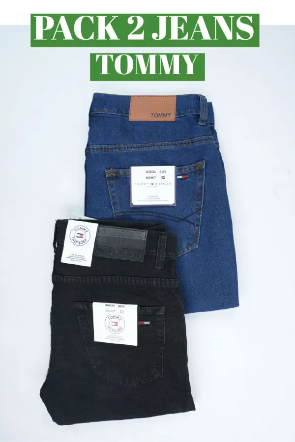 2 Jeans Tommy  Bleu & Noir casual, chics et élégants